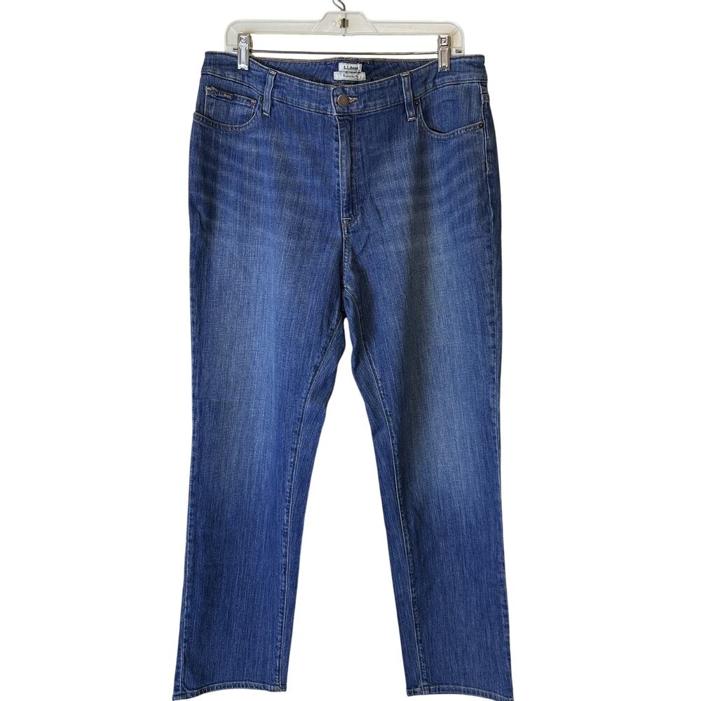LL Bean Women's Jeans Favorite Fit Blue Size 14 Classic Straight Leg High Rise